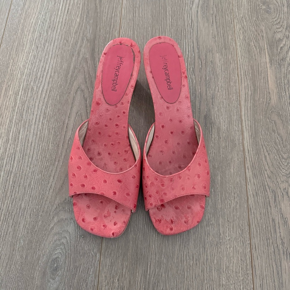 Jeffrey Campbell Pink Leather Mule Slides